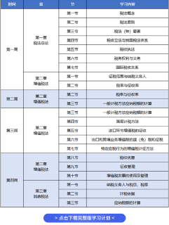 税法学习计划 税法学习计划