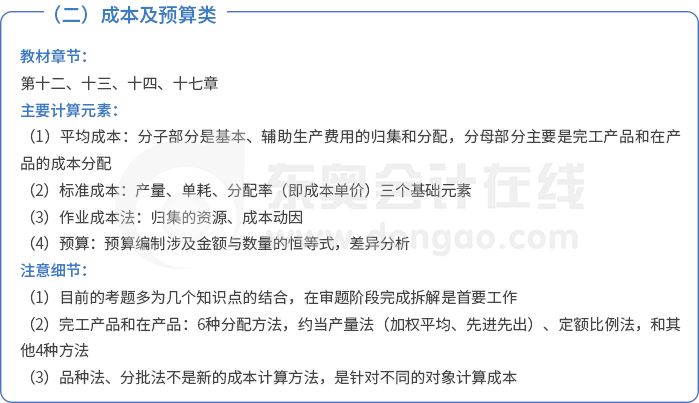 二成本及预算类 二成本及预算类