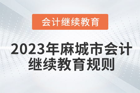 2023年湖北省麻城市会计继续教育规则