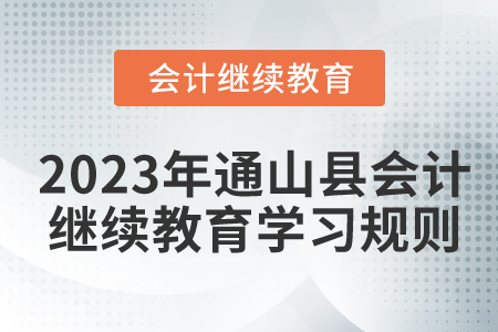 2023年湖北省通山县会计继续教育学习规则