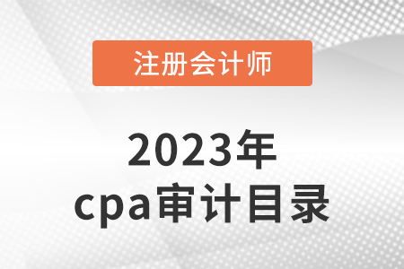 2023年cpa审计目录有变化吗？
