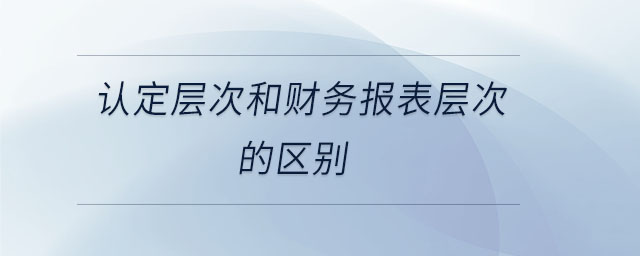 认定层次和财务报表层次的区别 认定层次和财务报表层次的区别