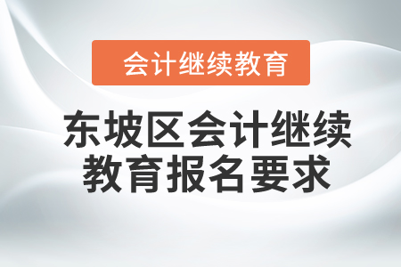 2024年四川省东坡区会计继续教育报名要求