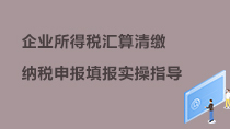 企业所得税汇算清缴之纳税申报填报实操指导