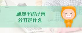 利润率的计算公式是什么