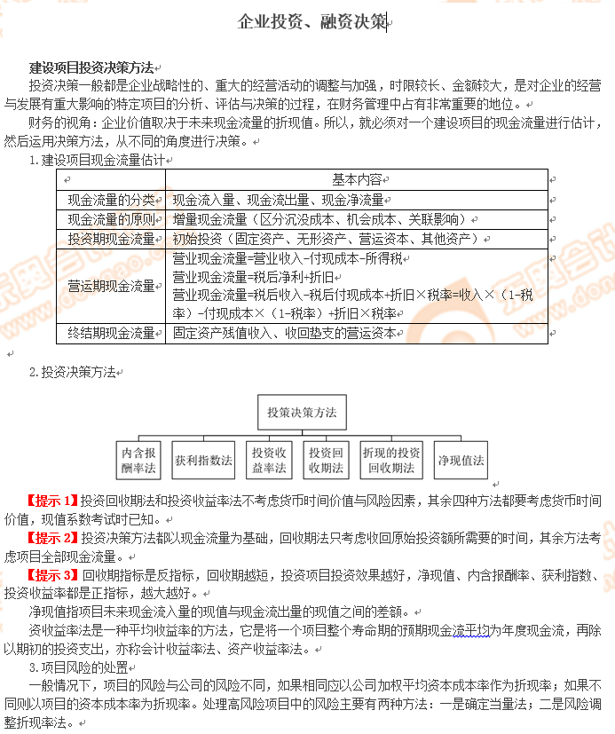 高级会计师考试企业投资知识点你会吗？