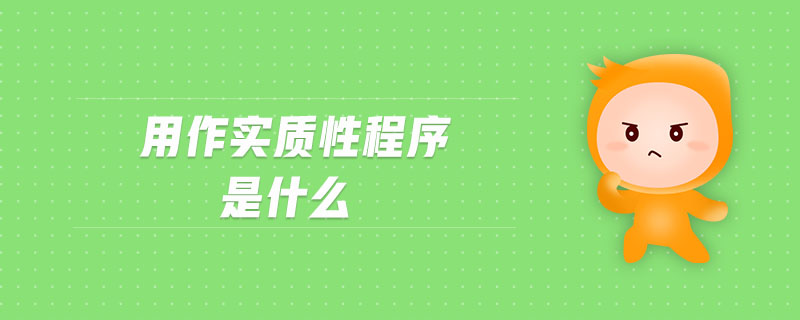 用作实质性程序是什么 用作实质性程序是什么