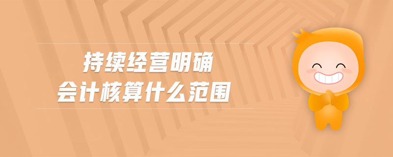 持续经营明确会计核算什么范围 持续经营明确会计核算什么范围