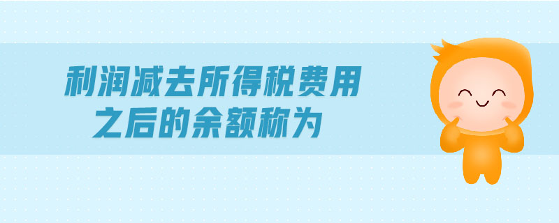 利润减去所得税费用之后的余额称为 利润减去所得税费用之后的余额称为