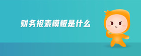 财务报表模板是什么