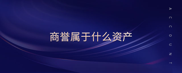 商誉属于什么资产 商誉属于什么资产