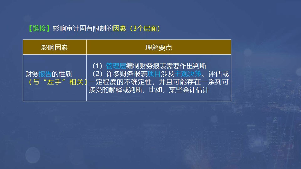 影响审计固有限制的因素 影响审计固有限制的因素