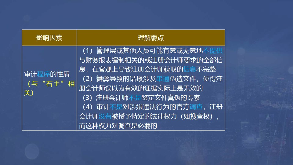 影响审计固有限制 影响审计固有限制