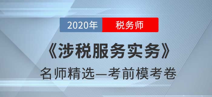 2020年税务师《涉税服务实务》名师精选模考卷