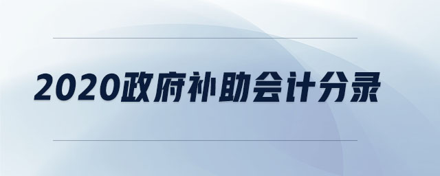 2020政府补助会计分录