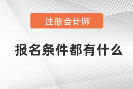 注册会计师报名条件都有什么