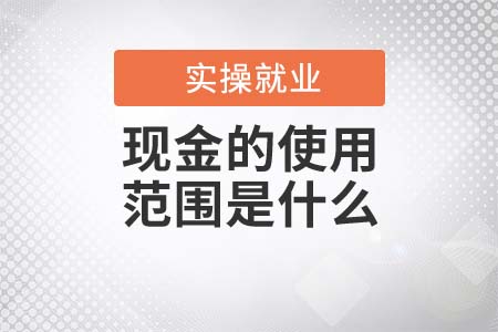 现金的使用范围是什么？