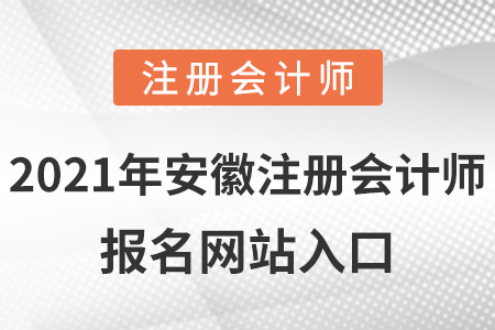 2021年安徽省六安注册会计师报名网站入口