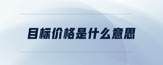 目标价格是什么意思