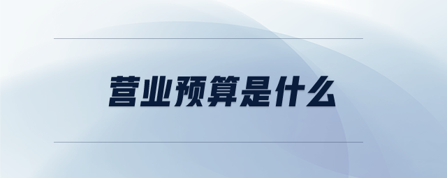 营业预算是什么