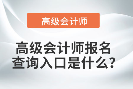 高级会计师报名查询入口是什么？