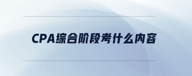 cpa综合阶段考什么内容