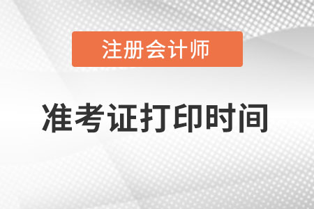 海南省定安县注册会计师准考证打印时间?