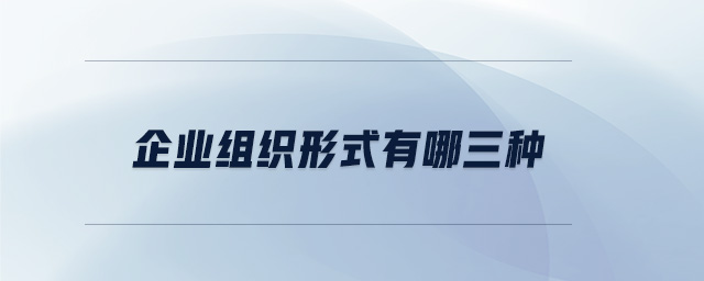 企业组织形式有哪三种 企业组织形式有哪三种