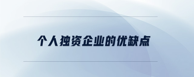 个人独资企业的优缺点 个人独资企业的优缺点
