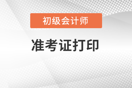 湖北省武汉初级会计职称准考证打印入口官网网址是什么?