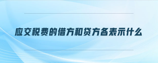 应交税费的借方和贷方各表示什么