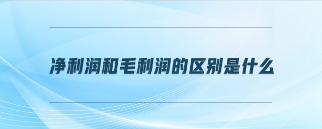 净利润和毛利润的区别是什么
