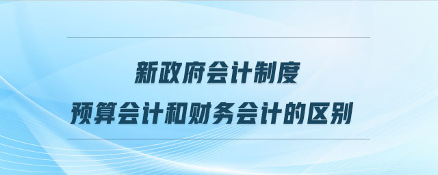 新政府会计制度预算会计和财务会计的区别 新政府会计制度预算会计和财务会计的区别