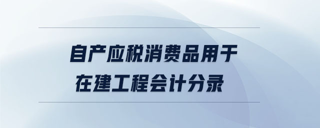 自产应税消费品用于在建工程会计分录 自产应税消费品用于在建工程会计分录