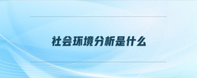 社会环境分析是什么