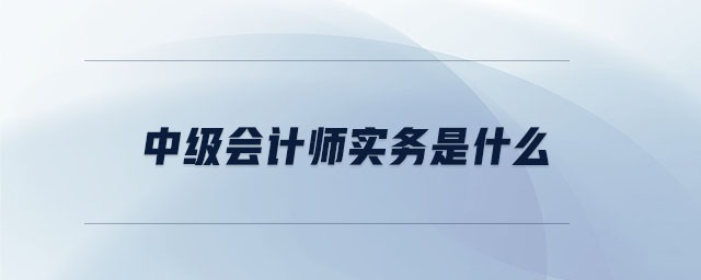 中级会计师实务是什么