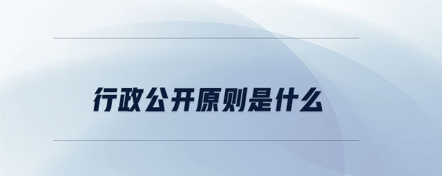 行政公开原则是什么