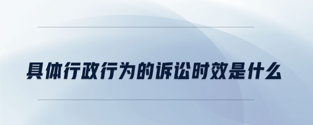 具体行政行为的诉讼时效是什么