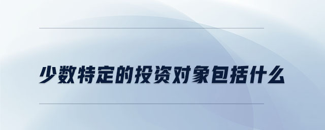 少数特定的投资对象包括什么 少数特定的投资对象包括什么