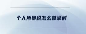 个人所得税怎么算举例