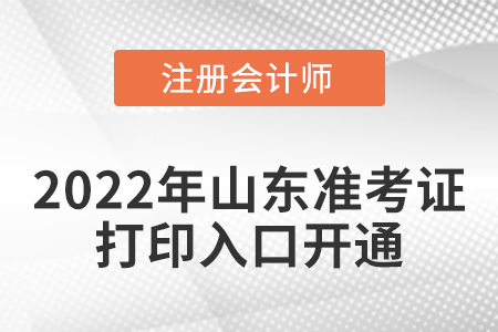 2022年山东省泰安cpa考试准考证打印入口开通啦！