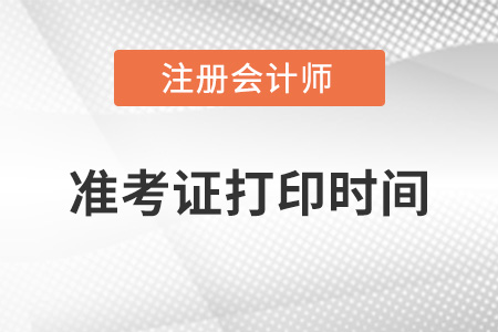 2022年cpa打印准考证时间