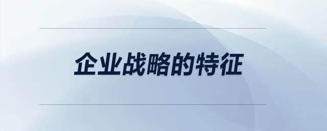 企业战略的特征 企业战略的特征