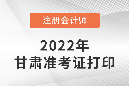 甘肃省嘉峪关22年注册会计师准考证打印入口网址