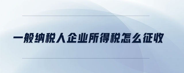 一般纳税人企业所得税怎么征收 一般纳税人企业所得税怎么征收