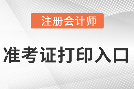 四川省资阳注册会计师准考证打印入口开通了吗？