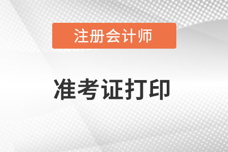 安徽省黄山注册会计师准考证打印入口开通了么？