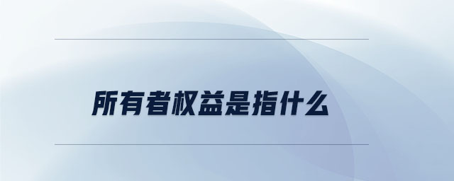 所有者权益是指什么 所有者权益是指什么