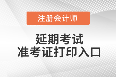 甘肃省庆阳注册会计师延考打印准考证入口开通了吗？