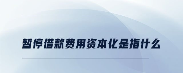 暂停借款费用资本化是指什么